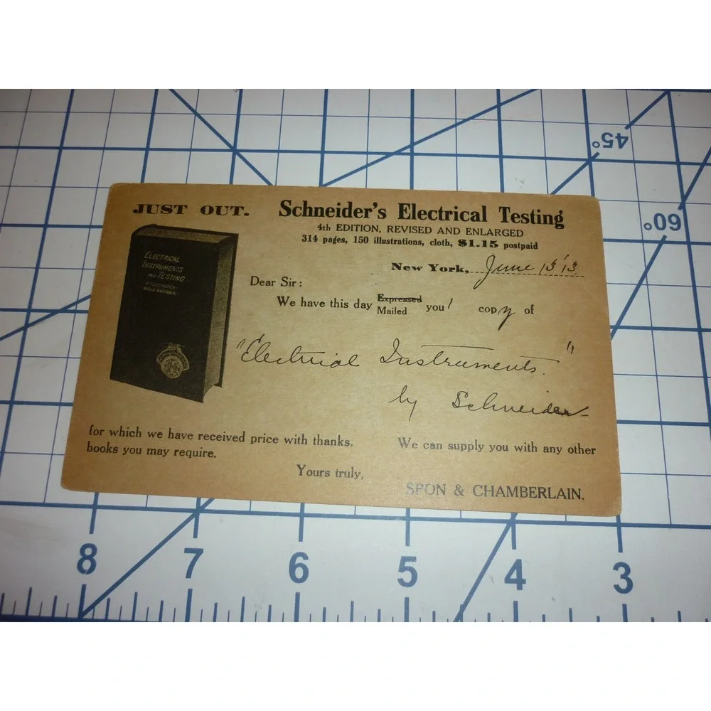 1913 USS Connecticut BB-18 Naval Mail Postcard Spon & Chamberlain Technical Book